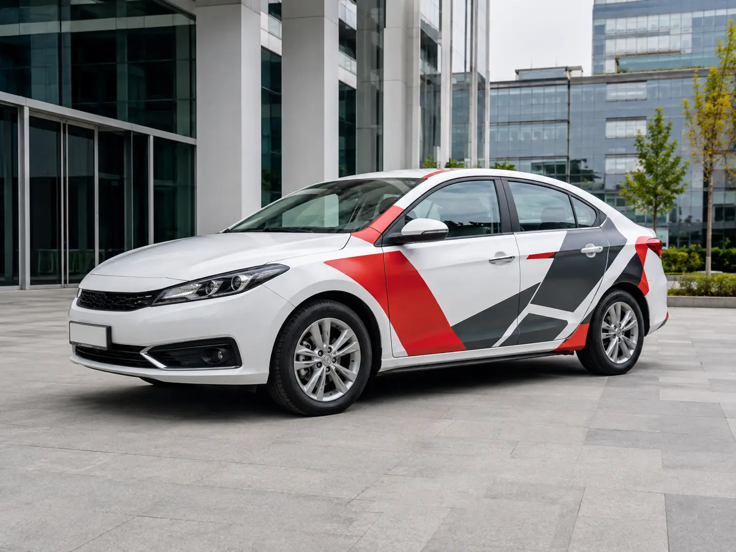 Şirket otomobili reklam kaplama örnek tasarımı