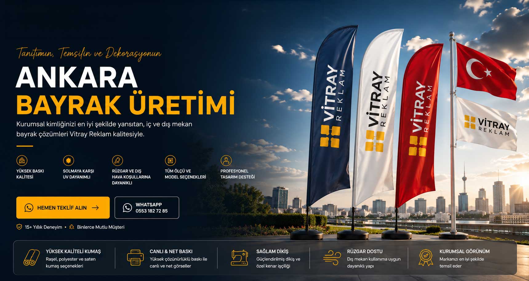 Ankara bayrak üretimi Vitray Reklam