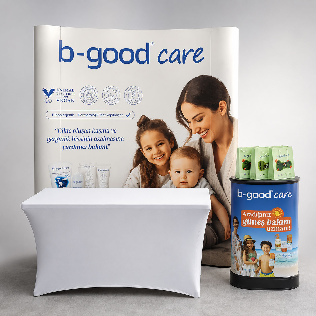 3x2 örümcek stand Ankara baskılı oval pop up stand